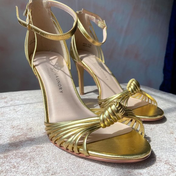 Chinese Laundry Robbie Gold Strappy Dress Heels - Picture 7 of 9